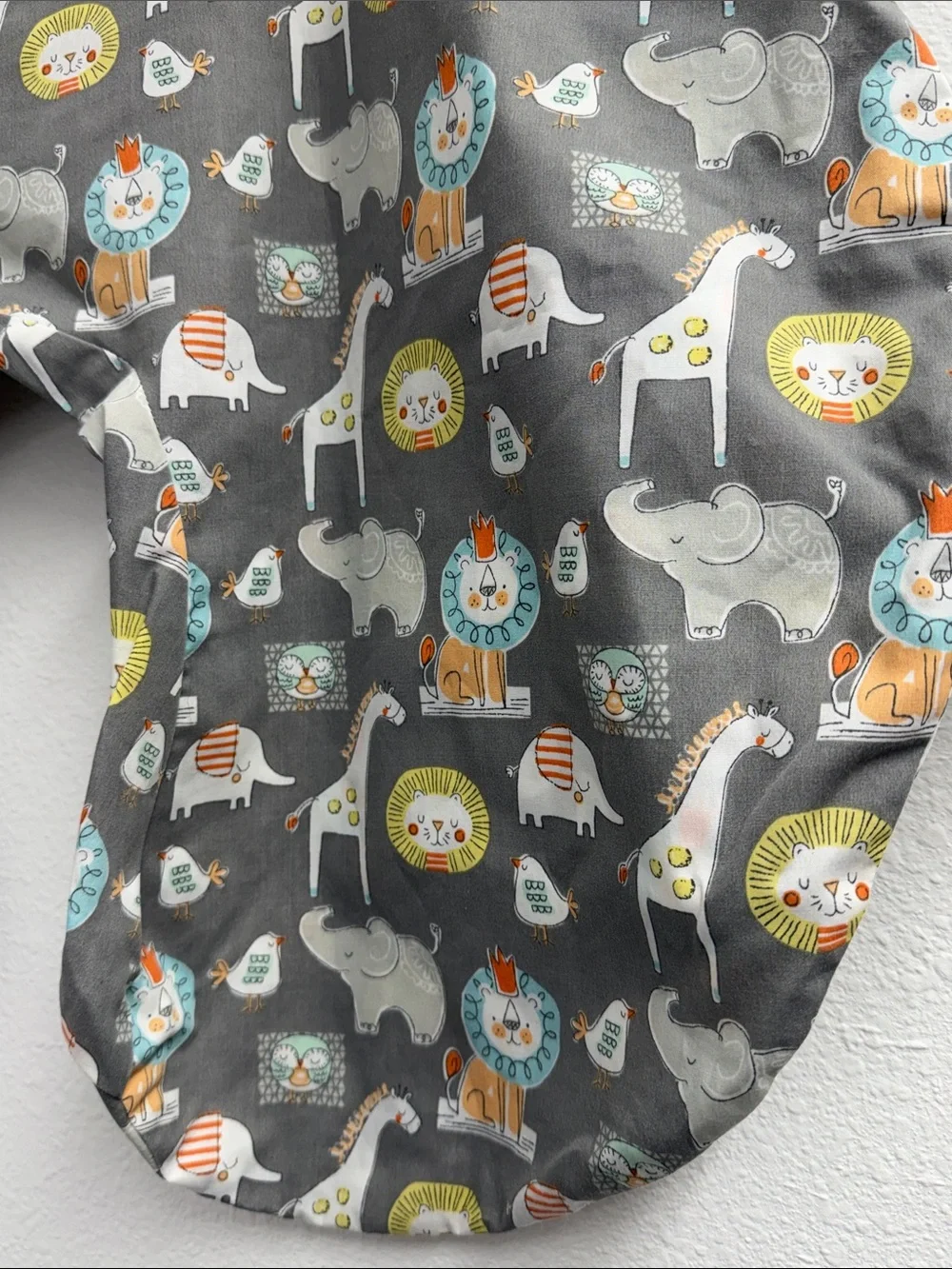 Boppy pillow cover - Gray circus Safari Print Nursing Pillow Cover
